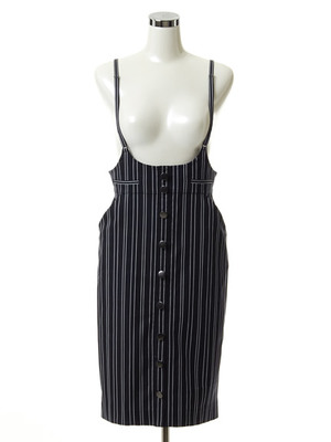 ストライプサスペンダー付スカート