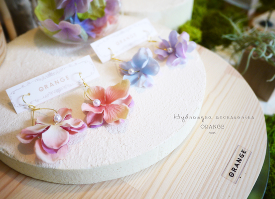 Hydrangeaのパールイヤリング