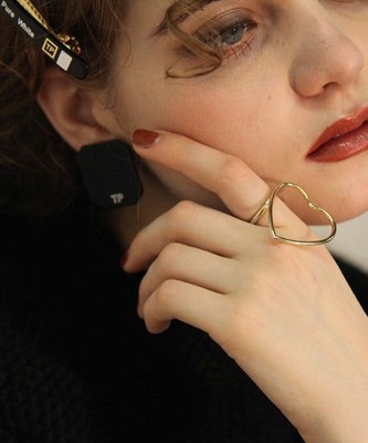 ブラスハートフレーム リング