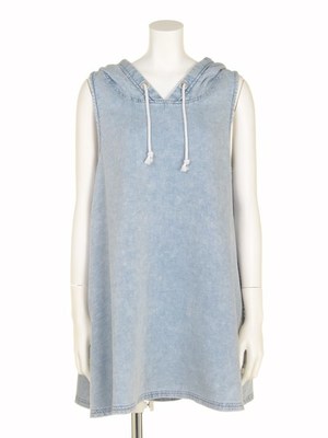 カットデニムフレアーOP