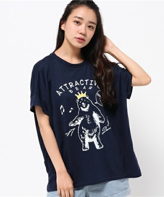 白くまプリントゆったりＴシャツ