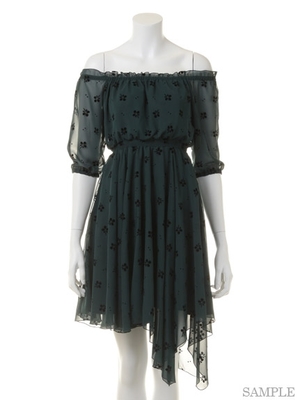 フロッキーオフショルワンピース