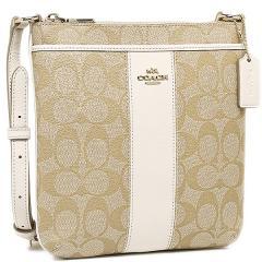 コーチ シグネチャー ストライプ クロスボディー ショルダーバッグ 