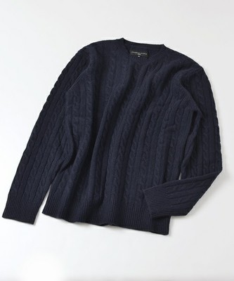 SHIPS GENERAL SUPPLY (シップス ジェネラルサプライ): ラムウール ケーブルクルーネックニット■