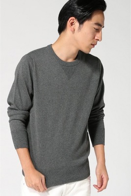 30/2 コットン ホールガーメントガゼットクルーネックニット