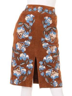 スウェード刺繍スカート/Lily Brown