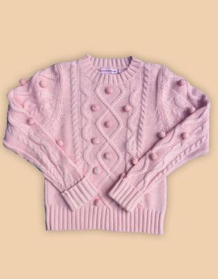 POM POM CABLE SWEATER