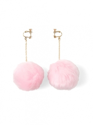 ファーぶら下がりイヤリング