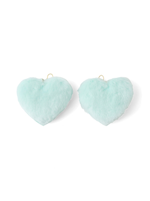 BIGハートフェイクファーイヤリング