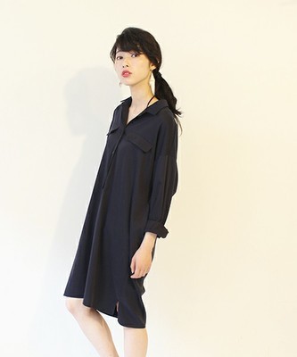 フィブリルサテンシャツワンピース