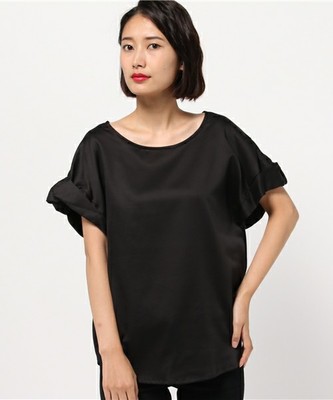 80/-綿サテン　ねじり袖BL