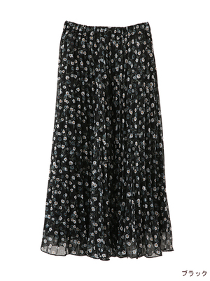 花柄アコーディオンプリーツスカート