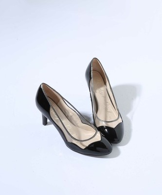 PUエナメルスカラップパンプス/全2色