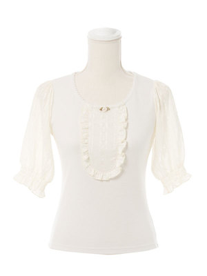 レースシフォンフリル シアーカットソー