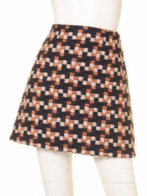 カラージャガード台形スカート