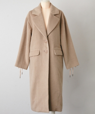 レースアップシャギーコート