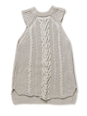 ボトルネックケーブルニット