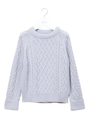 ショートケーブルニットプルオーバー