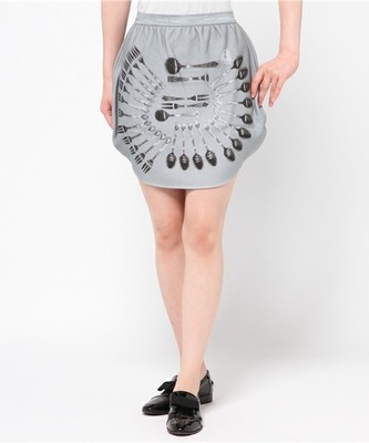 フレンチテリー カトラリープリント スカート