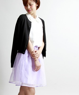 オーガンジーフレアスカート