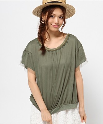 チュール重ねプルオーバー