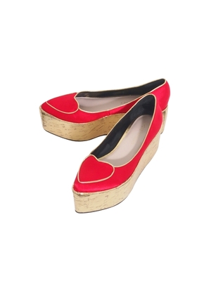satin heart shoes