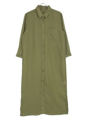 ジョーゼットロングシャツワンピース