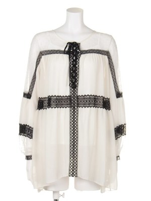 [Balcony and Bed]Wジョーゼットxレースブラウス