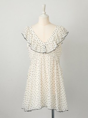 ドットシフォンミニドレス