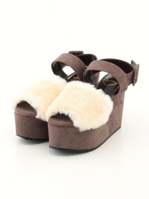 Fur厚底サンダル