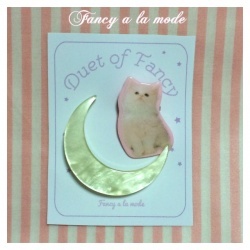 original☆fancy kitty brooch set