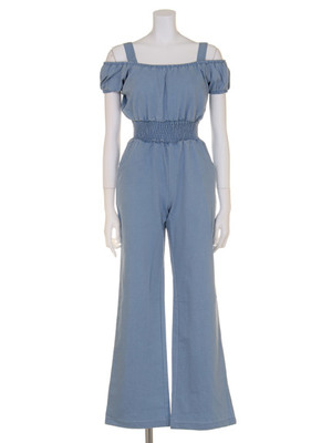 テンセルデニムロンパース