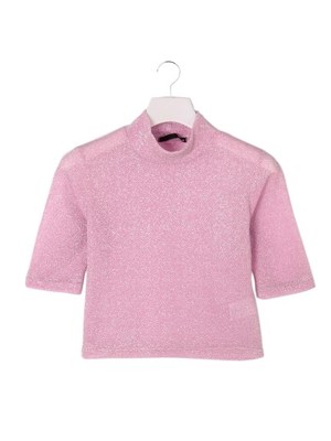 5分袖ラメハイネック