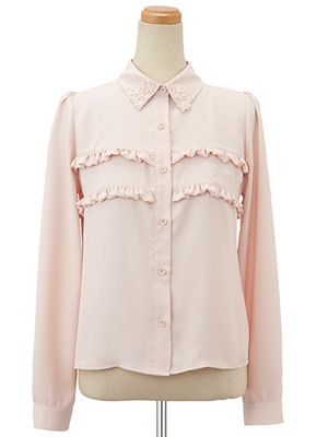 ミニフリルブラウス