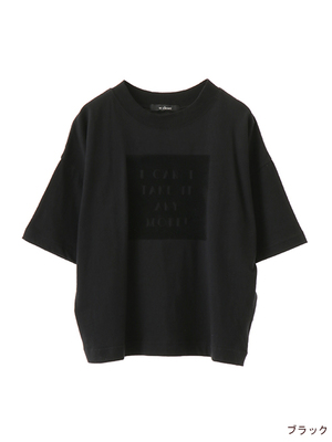 ハイネックプリント入りTシャ