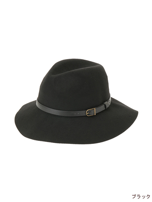 ベルト付きフェルトハット