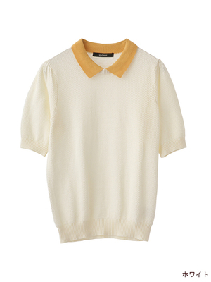 衿配色プルオーバー
