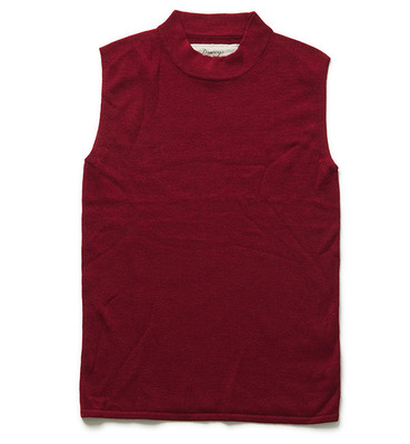 シミヤ混ハイネックノースリーブニット