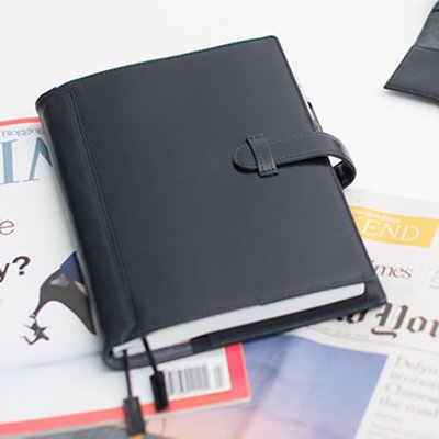 ［牛本革］ほぼ日手帳カズン専用 A5手帳カバー Business Leather Factory (ブラックネイビー)