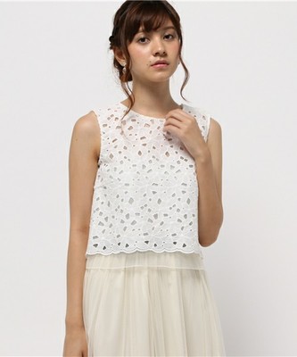 【JILLSTUART】ベラレースオーガンジー刺繍ブラウス