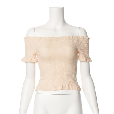 スモッキングオフショルプルオーバー