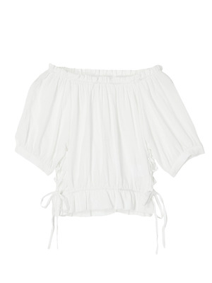 レースアップオフショルブラウス