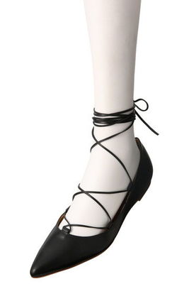 ポインテッドトゥ レースアップシューズ