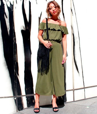 ANAP/アナップ フリルオフショルガウチョサロペット