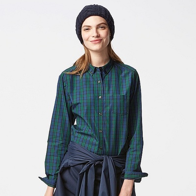 エクストラファインコットンブロードチェックシャツ（長袖）Ｄ＋Ｅ