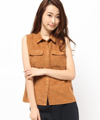 【carnelian】スエードノースリーブシャツ