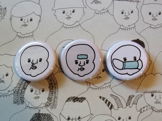 どうでもいいこと缶バッヂセット【風邪の諸症状】