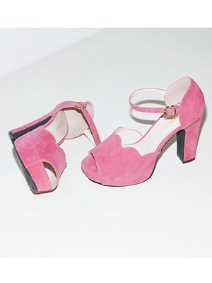 ウッドスカラップパンプス