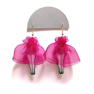 ゆらゆらスカートピアス（PINK）