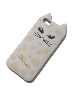 猫アイフォンケース(アイボリー)